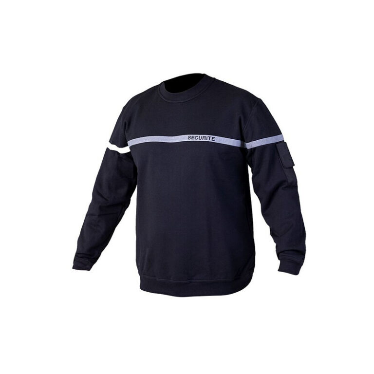 Sweat noir SECURITE bande grise